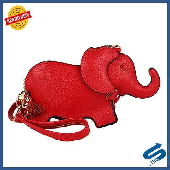 PU Leather Elephant Shoulder Bag Adjustable Strap Waterproof Purse - Picture 2 of 8